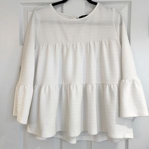 Jcrew Textured Tier Cream Top L